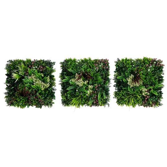 20" Corfu Island Artificial Living Wall Panels, 3ct.